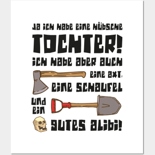 ja ich habe eine hübsche Tochter lustiger Spruch Posters and Art